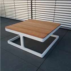 ICM garden table lounge table garden furniture Cassis aluminium Teak white small corner table ICM garden table lounge table garden furniture Cassis aluminium Teak white small corner table