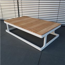 ICM Gartentisch Loungetisch Gartenmöbel Cassis Aluminium Teak weiß großer Tisch ICM Gartentisch Loungetisch Gartenmöbel Cassis Aluminium Teak weiß großer Tisch