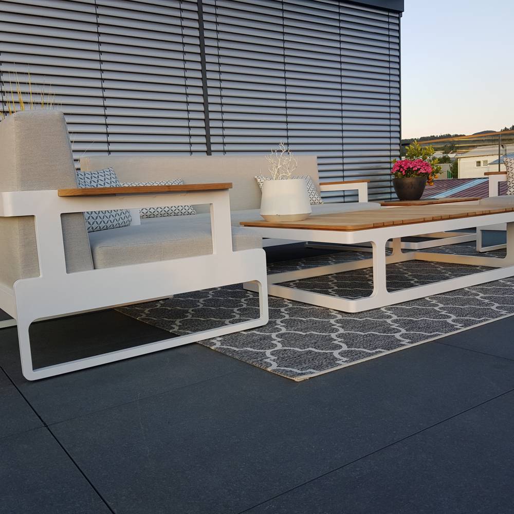 jardín lounge muebles de jardín Cassis aluminio Teca blanco