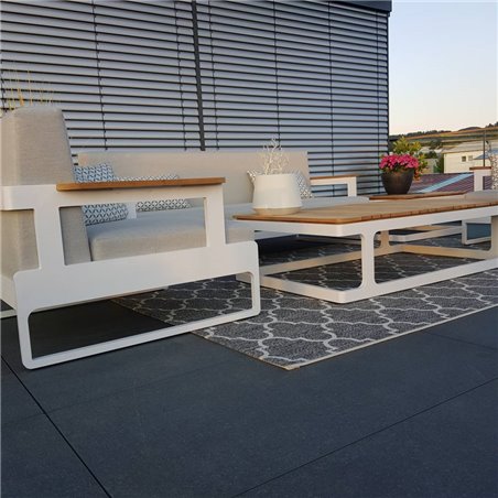 Gartenlounge Gartenmöbel Cassis Aluminium Teak weiß Gartenlounge Gartenmöbel Cassis Aluminium Teak weiß