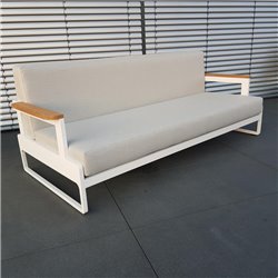Salon de jardin ICM mobilier d'extérieur Cassis aluminium Teck blanc Salon de jardin ICM mobilier d'extérieur Cassis aluminium Teck blanc