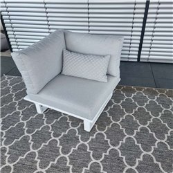 ICM Gartenlounge Loungemöbel Cannes Aluminium Teak weiß 2 Sitzer Rückansicht ICM Gartenlounge Loungemöbel Cannes Aluminium Teak weiß 2 Sitzer Rückansicht
