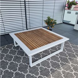ICM Gartenlounge Loungemöbel Cannes Aluminium Teak weiß 1Sitzer ICM Gartenlounge Loungemöbel Cannes Aluminium Teak weiß 1Sitzer