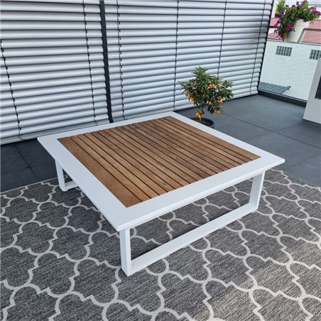 ICM Gartenlounge Loungemöbel Cannes Aluminium Teak weiß 1Sitzer ICM Gartenlounge Loungemöbel Cannes Aluminium Teak weiß 1Sitzer