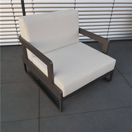 ICM jardín salón muebles de salón Marsella aluminio antracita 1 plazas ICM jardín salón muebles de salón Marsella aluminio antracita 1 plazas