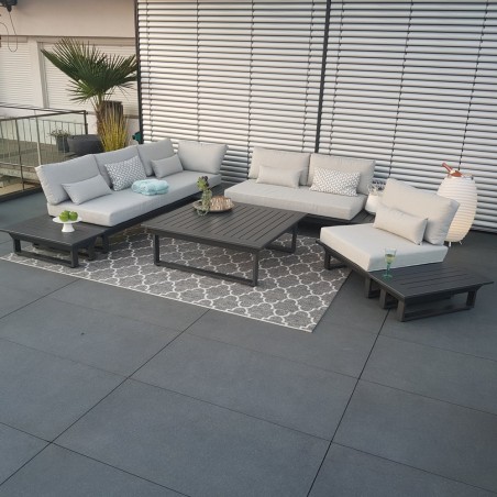 ICM garden lounge muebles de jardín Menton aluminio antracita módulo lounge module alu Conjunto de módulos lounge ICM garden lounge muebles de jardín Menton aluminio antracita módulo lounge module alu Conjunto de módulos lounge