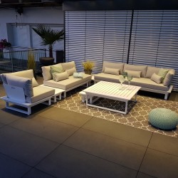 garden lounge garden furniture lounge set Menton aluminium white Lounge module