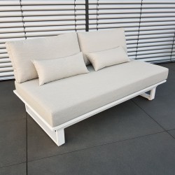 ICM garden lounge lounge furniture Módulo de 2 plazas de aluminio blanco de St. Tropez ICM garden lounge lounge furniture Módulo de 2 plazas de aluminio blanco de St. Tropez