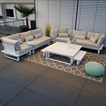 garden lounge garden furniture lounge set St. Tropez aluminium white Lounge module set luxury exclusive weatherproof outdoor