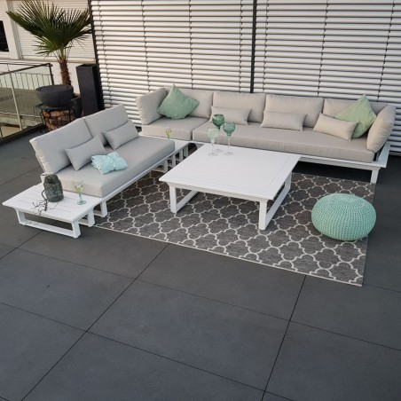 ICM salon de jardin mobilier de jardin St. Tropez aluminium blanc module extérieur ICM salon de jardin mobilier de jardin St. Tropez aluminium blanc module extérieur
