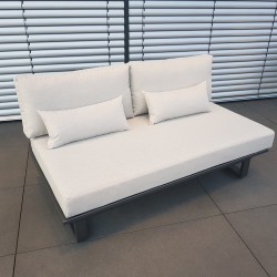 Salón de jardín ICM muebles de salón St. Tropez aluminio antracita Sofá 2 plazas modular salón exterior modular Salón de jardín ICM muebles de salón St. Tropez aluminio antracita Sofá 2 plazas modular salón exterior modular
