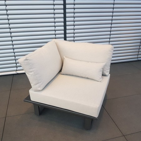 ICM garden lounge lounge furniture Módulo de sillón de 1 asiento de aluminio antracita St. Tropez ICM garden lounge lounge furniture Módulo de sillón de 1 asiento de aluminio antracita St. Tropez