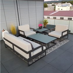 Garden lounge set Marseille antracita 3-2-1 aluminio resistente a la intemperie lujo exclusivo Garden lounge set Marseille antracita 3-2-1 aluminio resistente a la intemperie lujo exclusivo