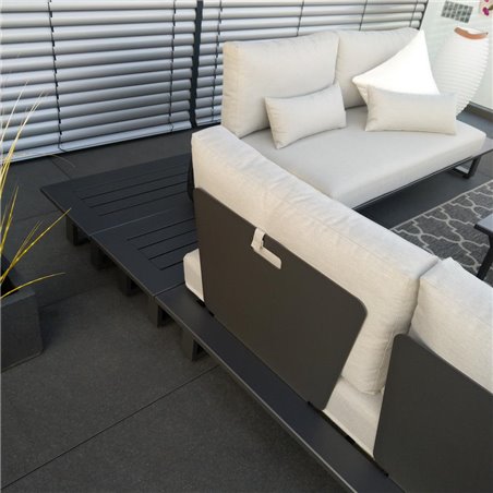 ICM garden lounge patio furniture Grenoble aluminium alu anthracite respaldo módulo conjunto ICM garden lounge patio furniture Grenoble aluminium alu anthracite respaldo módulo conjunto
