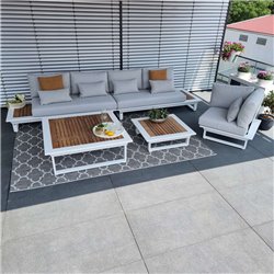 Gartenlounge Set Cannes Weiss Teak Gartenlounge Set Cannes Weiss Teak