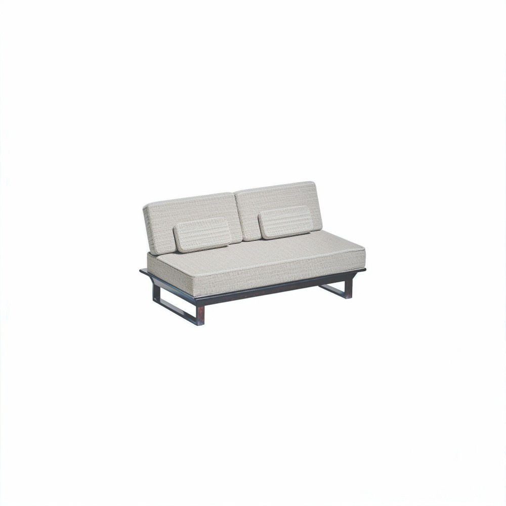 ICM Gartenlounge Loungemöbel Menton Aluminium weiß 2 Sitzer lounge sofa modul kombinierbar wetterfest alu