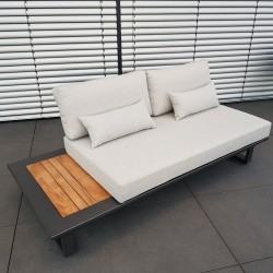 Mobilier de jardin ICM Cannes aluminium teck anthracite 2 places Mobilier de jardin ICM Cannes aluminium teck anthracite 2 places