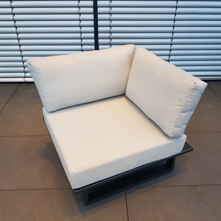 Muebles de salón de jardín ICM Cannes aluminio Teca antracita 1 plazas Muebles de salón de jardín ICM Cannes aluminio Teca antracita 1 plazas